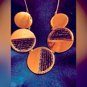 Kenneth Cole Necklace with Circles & Semicircles of Blue Shiny Stones